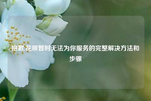 抱歉,花呗暂时无法为你服务的完整解决方法和步骤