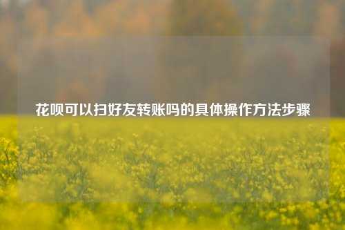 花呗可以扫好友转账吗的具体操作方法步骤