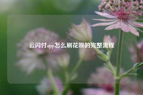 云闪付app怎么刷花呗的完整流程